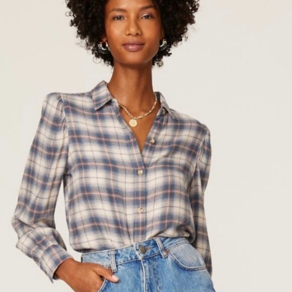 Rails Angelica Feminine Cabincore Flannel Shirt in Yarn-dyed Plaid Size XL - Picture 4 of 8